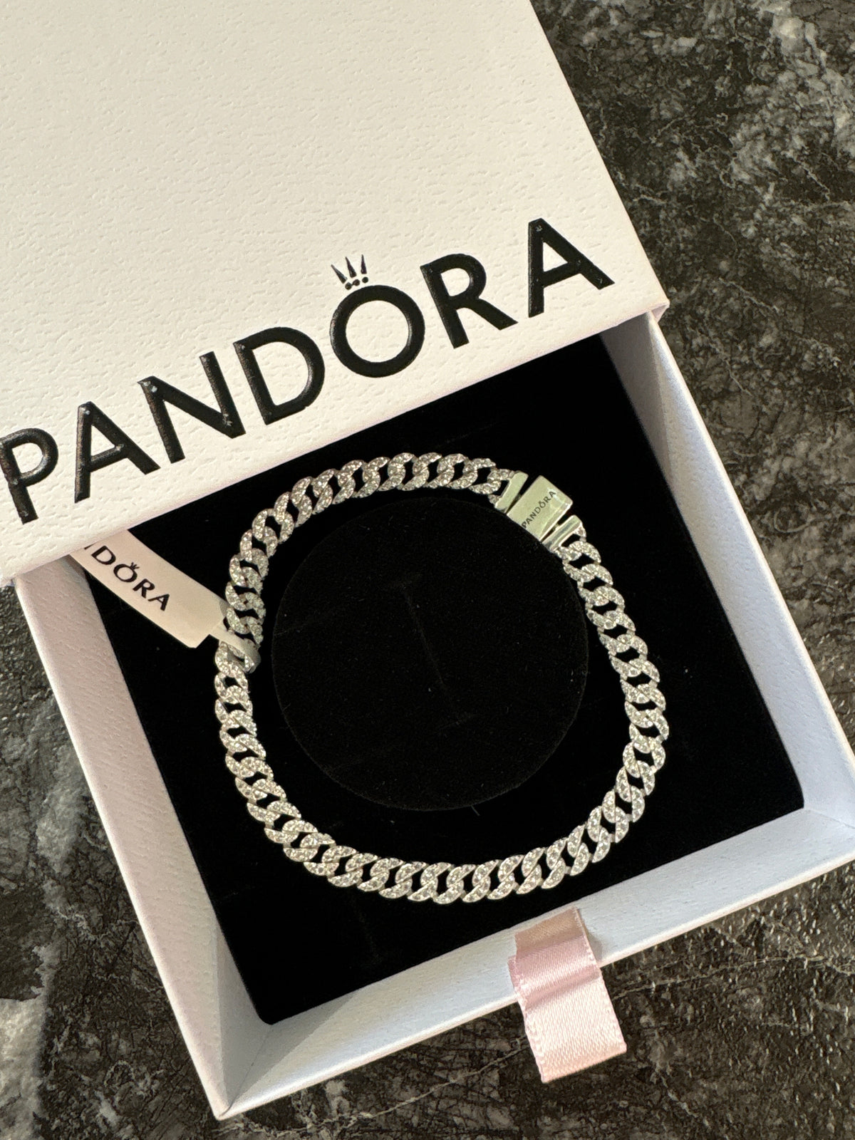 P34 Brazalete estilo cubana - Chapa de Plata Incluye caja