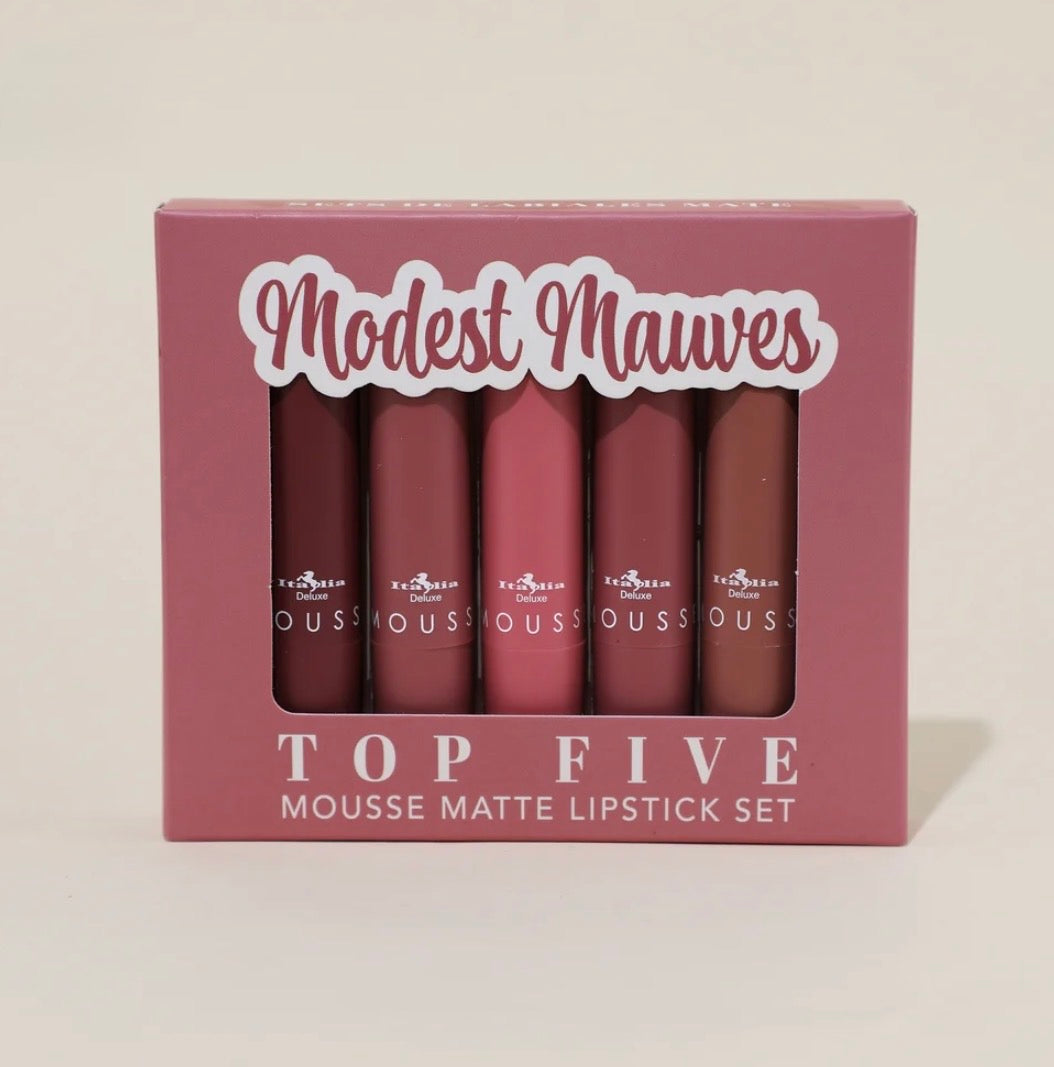 Mousse Matte Lipstick - Top Five Sets 🤍 Modest Mauves