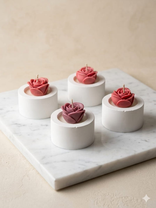 Vela aromática de flor 🌷 en base blanca Arima Melón- Sandía