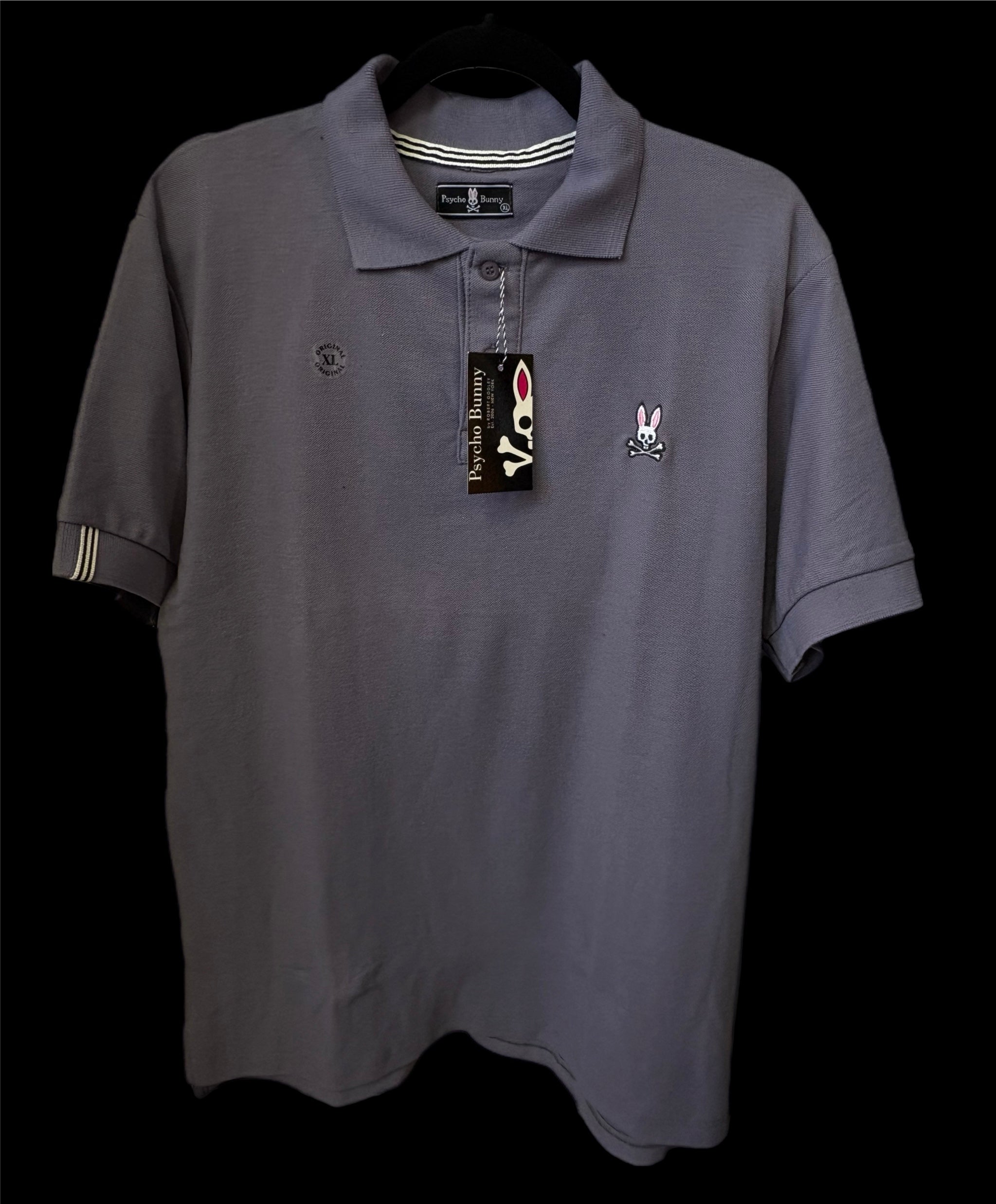 Playera tipo polo Gris-Lila Talla XL