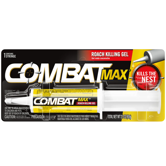 Combat Max Roach Killing Gel para Uso Interior y Exterior, Jeringa de 2.1 oz