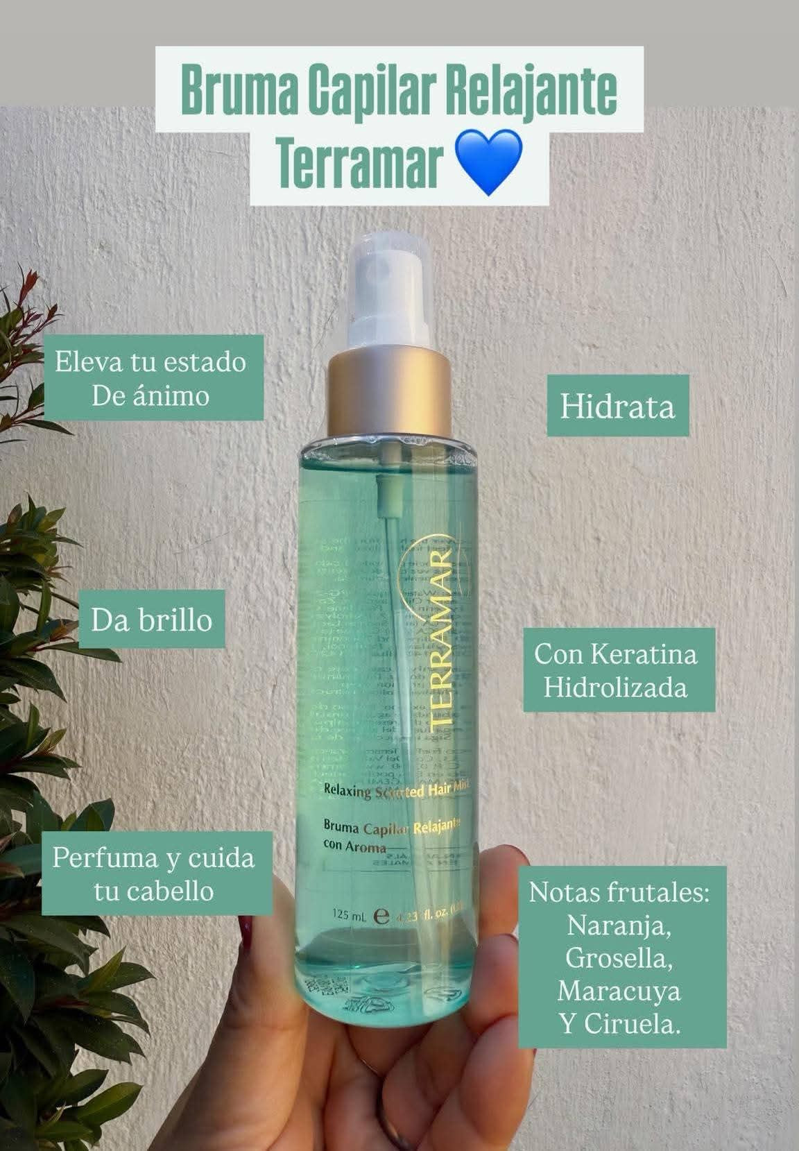 Bruma capilar relajante con aroma 125ml.