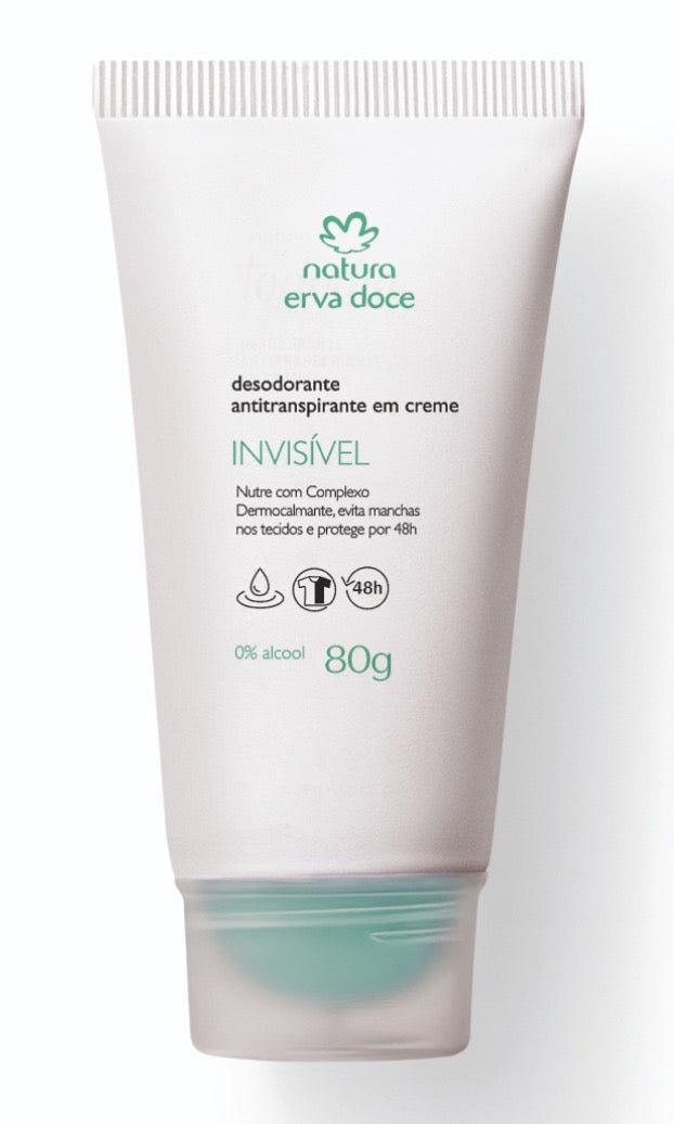 Desodorante invisible antitranspirante en crema Erva Doce - 80 g - Erva Doce