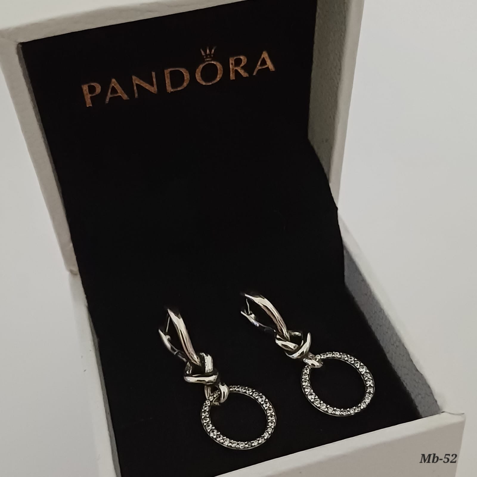 Mb-52 Aretes dupe PANDORA plata 925 Incluye caja