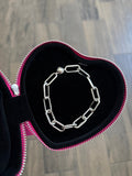 P49 Brazalete eslabones estilo Pandora incluye caja. Material: Baño de plata.