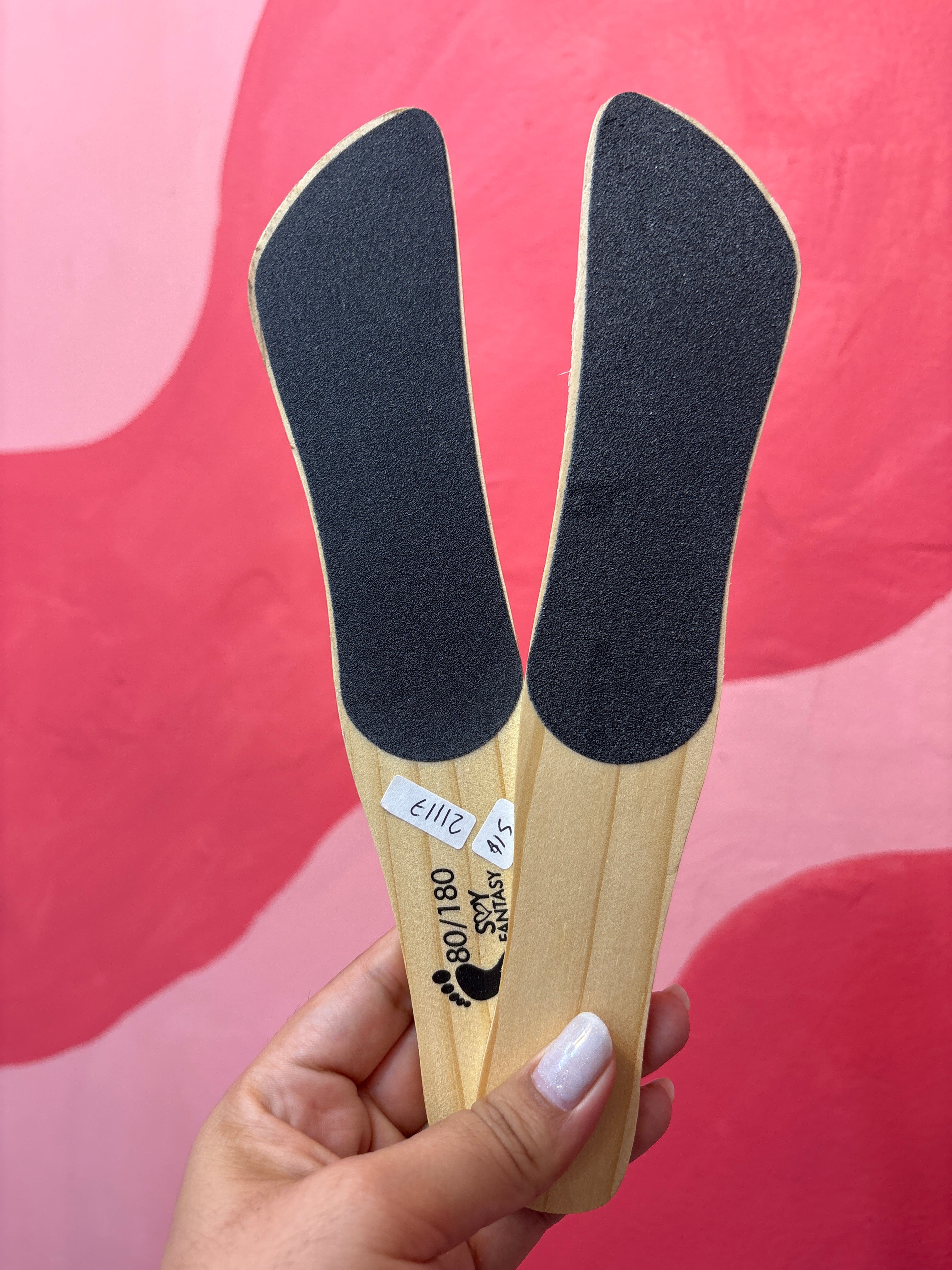 21117 Lima para pies doble cara Madera para pedicura.