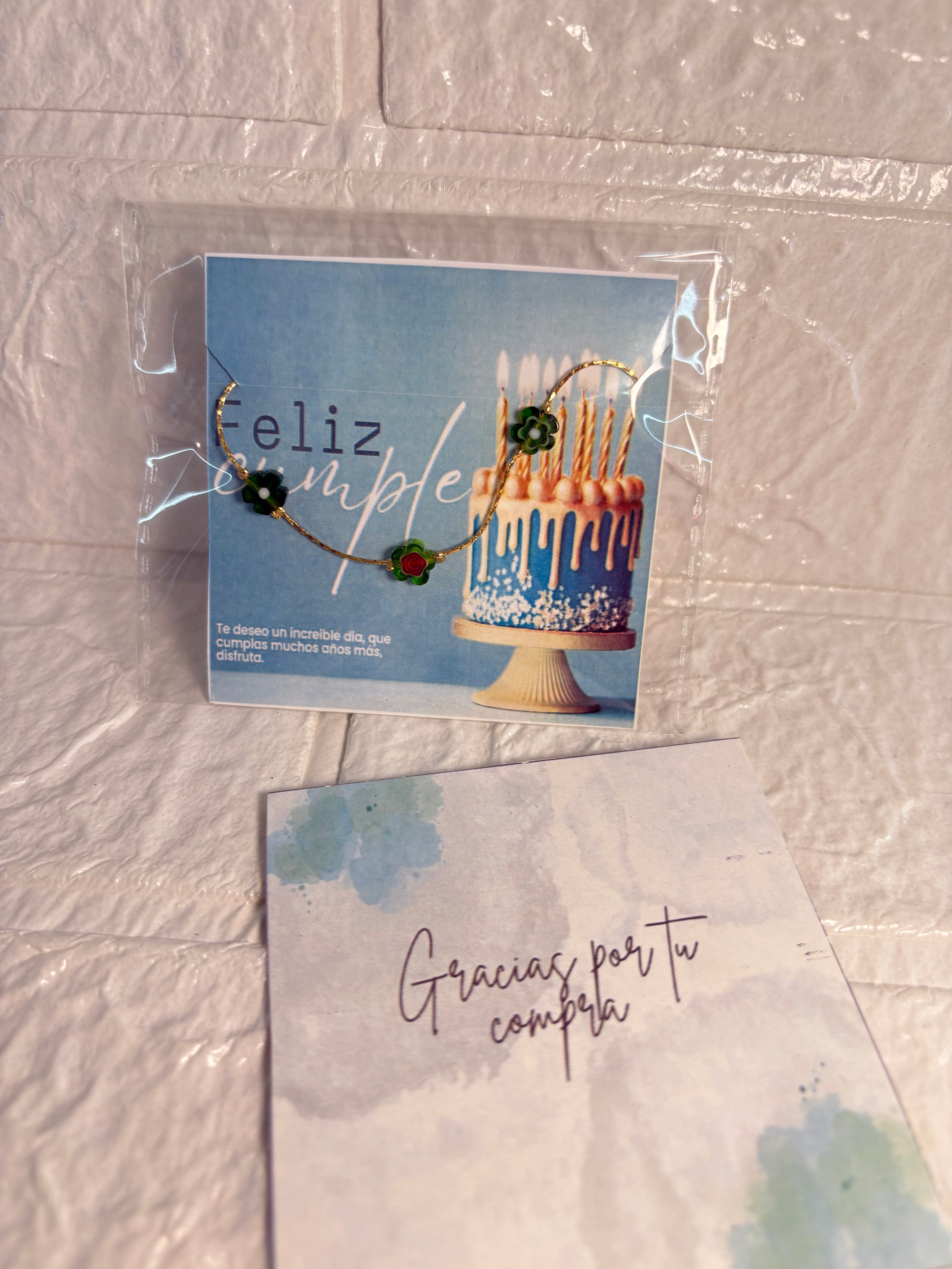 Pulsera flor en oro laminado