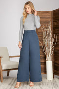 Pantalones pierna ancha color azul