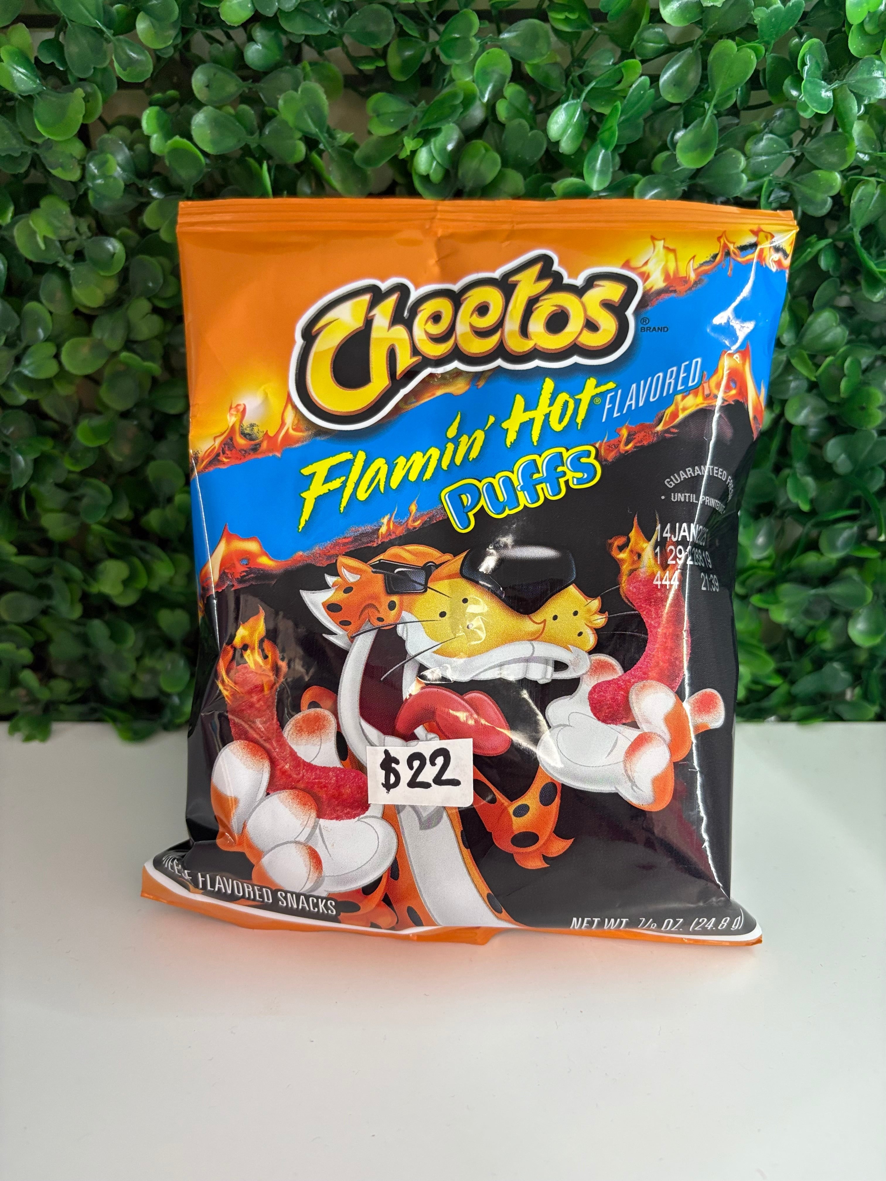 Cheetos flamin hot puffs