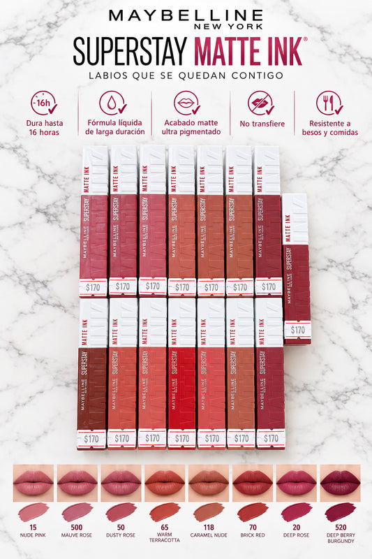 1517 Labial Matte Maybelline SuperStay Liquid Lipstick.