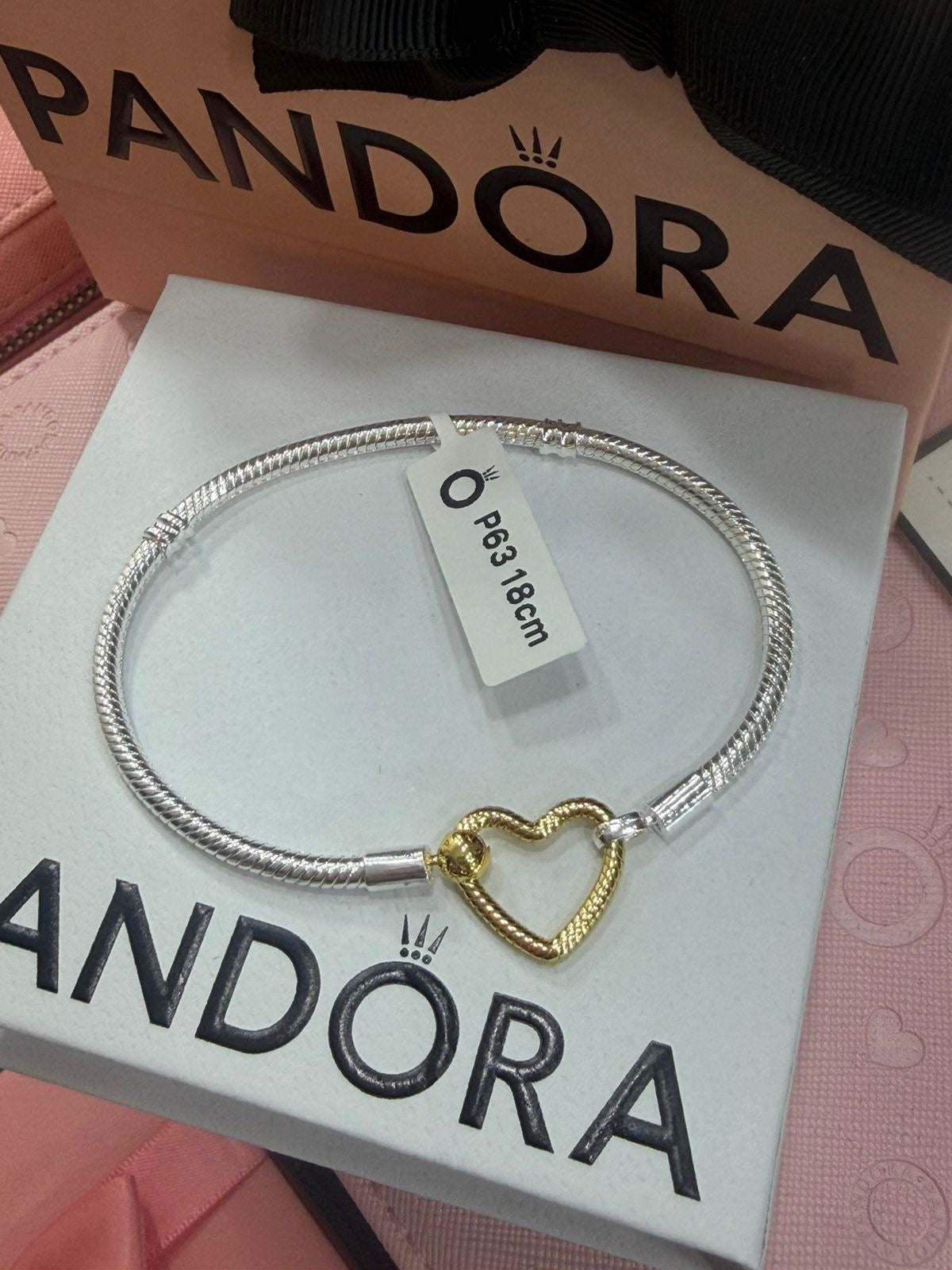P63 Brazalete estilo Pandora Incluye caja Material: Baño de plata