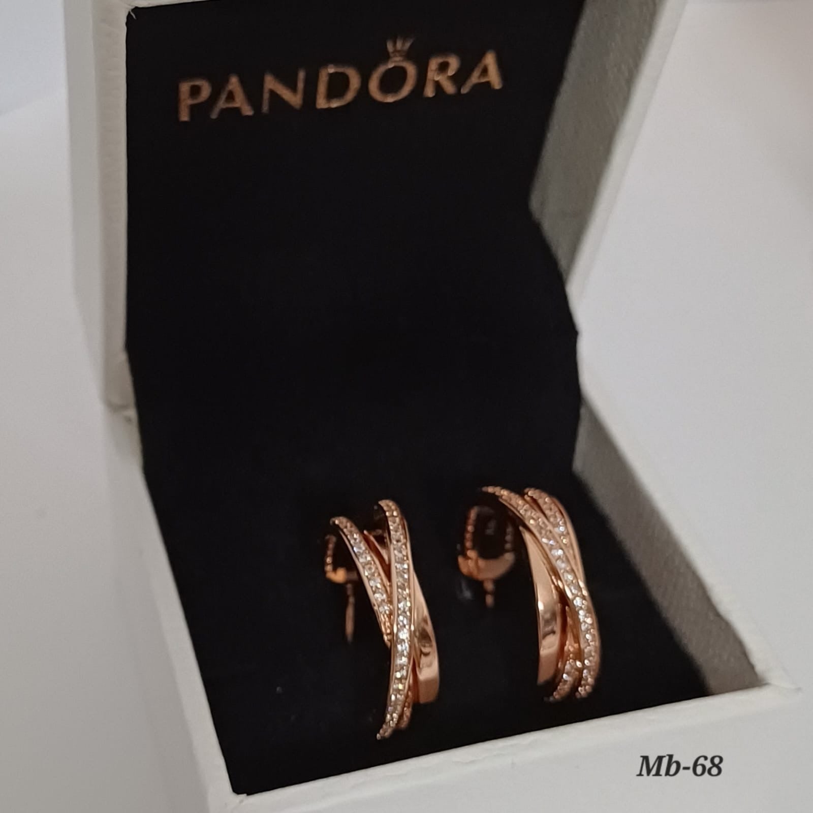 Mb-68 Aretes dupe PANDORA plata 925 Incluye caja