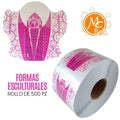 21061 MC NAILS FORMAS ESCULTURALES ROSA GRANDES 500 PIEZAS