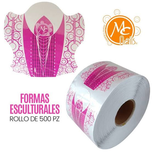 21061 MC NAILS FORMAS ESCULTURALES ROSA GRANDES 500 PIEZAS