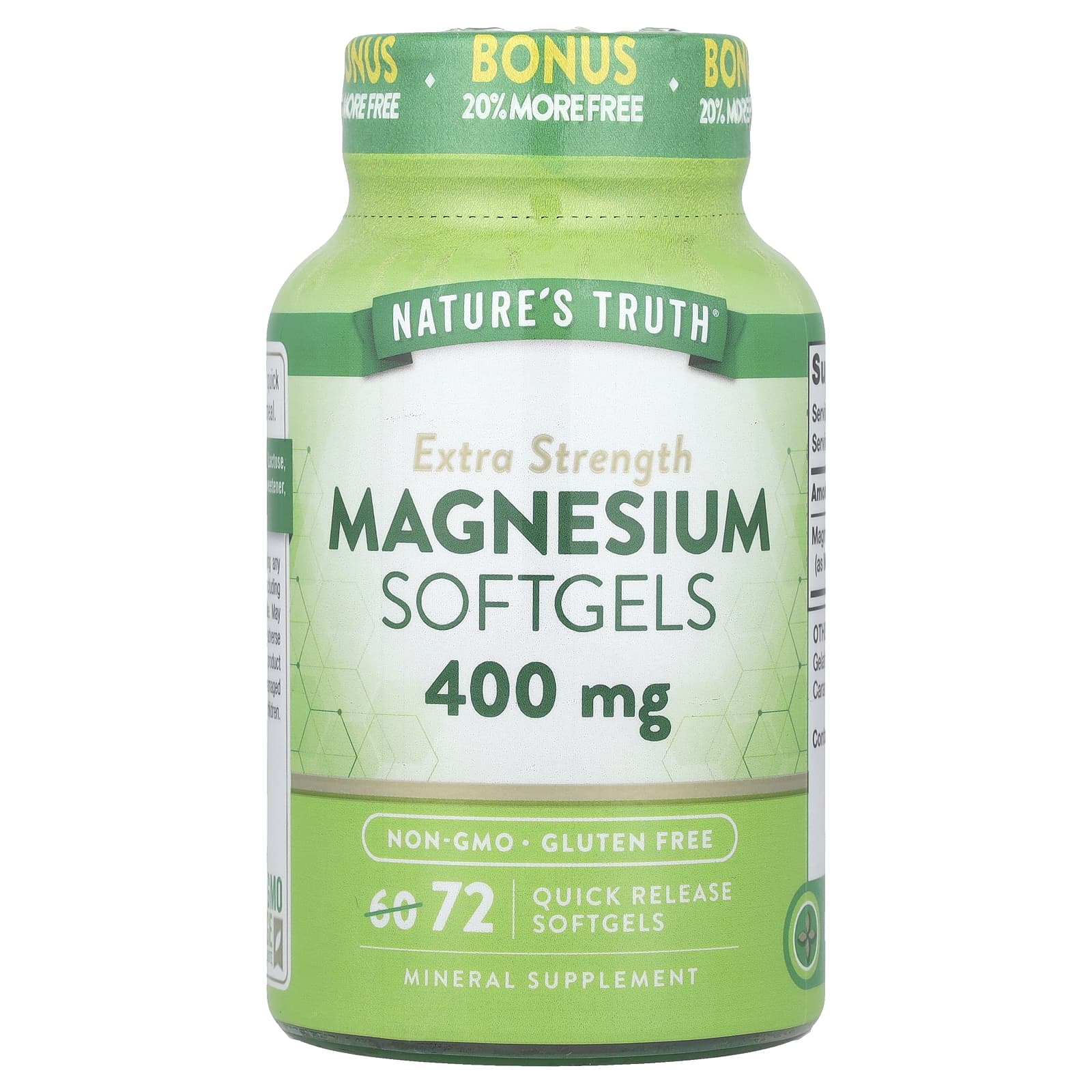 Magnesio, 400 mg, 72 cápsulas Nature's Truth