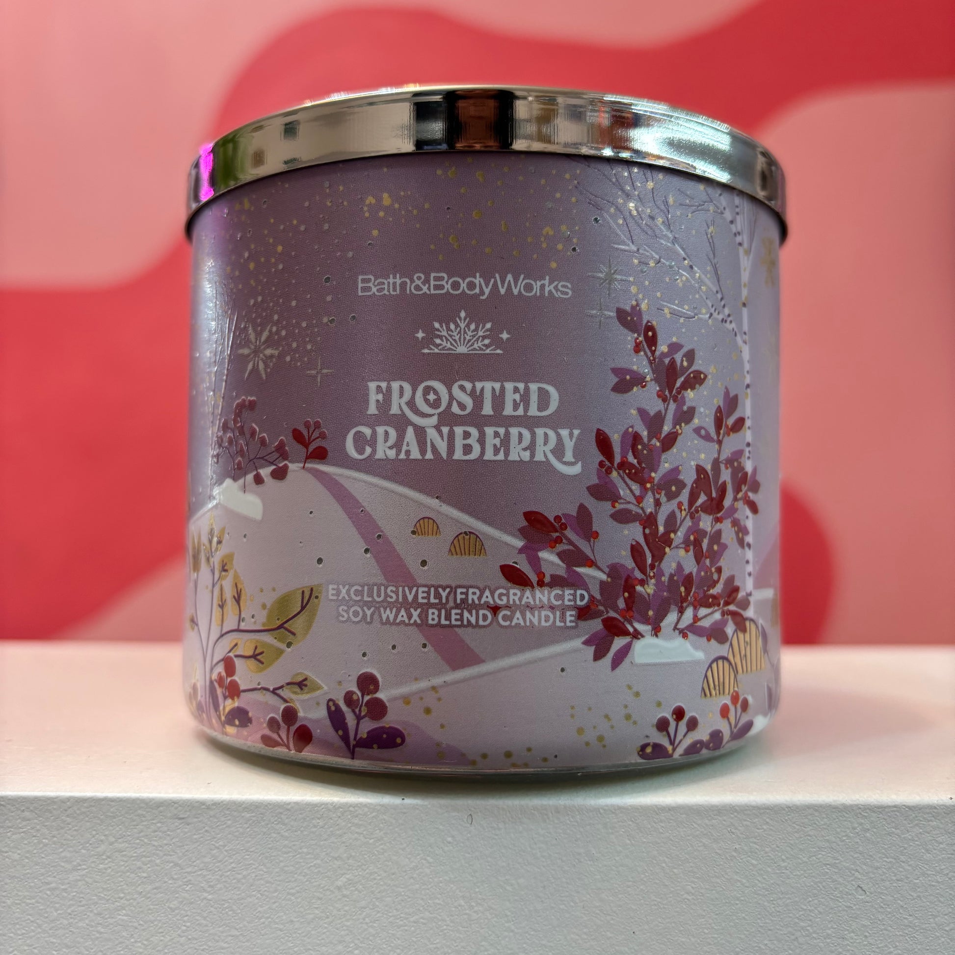 BATH&BODY WORKS FROSTED CRANBERRY 3 Wick Candle | Vela aromática de 3 mechas - 411 gr