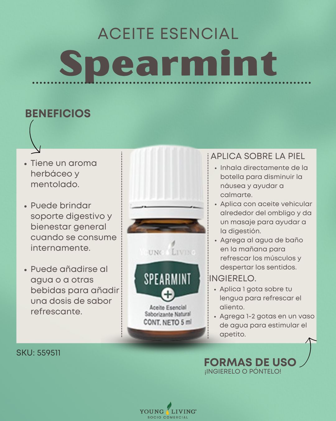 Aceite Esencial SPEARMINT 5ml Young Living