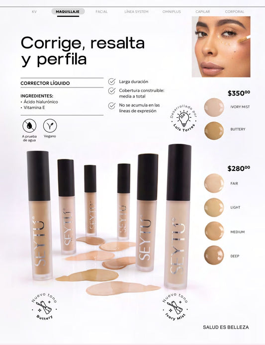 Corrector líquido con Ácido Hialuronico y vitamina E