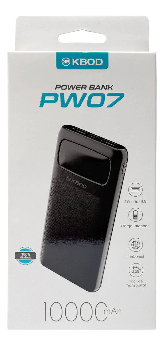 Batería Externa Portátil Power Bank 10.000mah Kbod Pw07 2usb