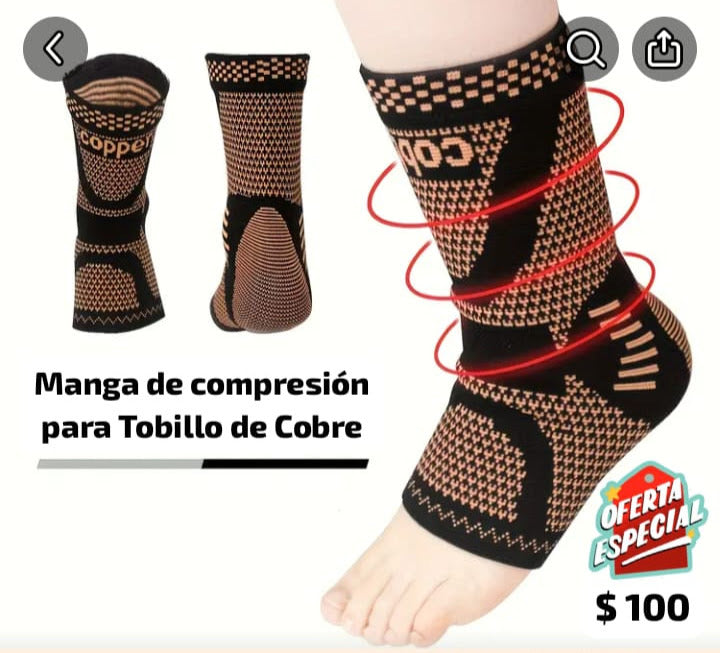 Tobillera de compresión de cobre