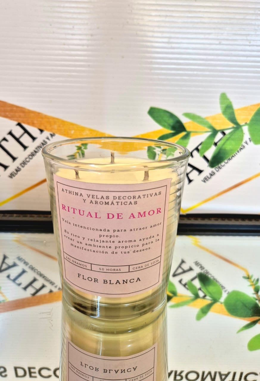 vela ritual de amor  Aroma flor blanca