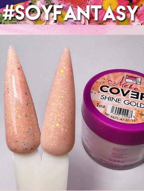 21054 Acrílico Make Cover SHINE GOLD  1 oz Fantasy Nails