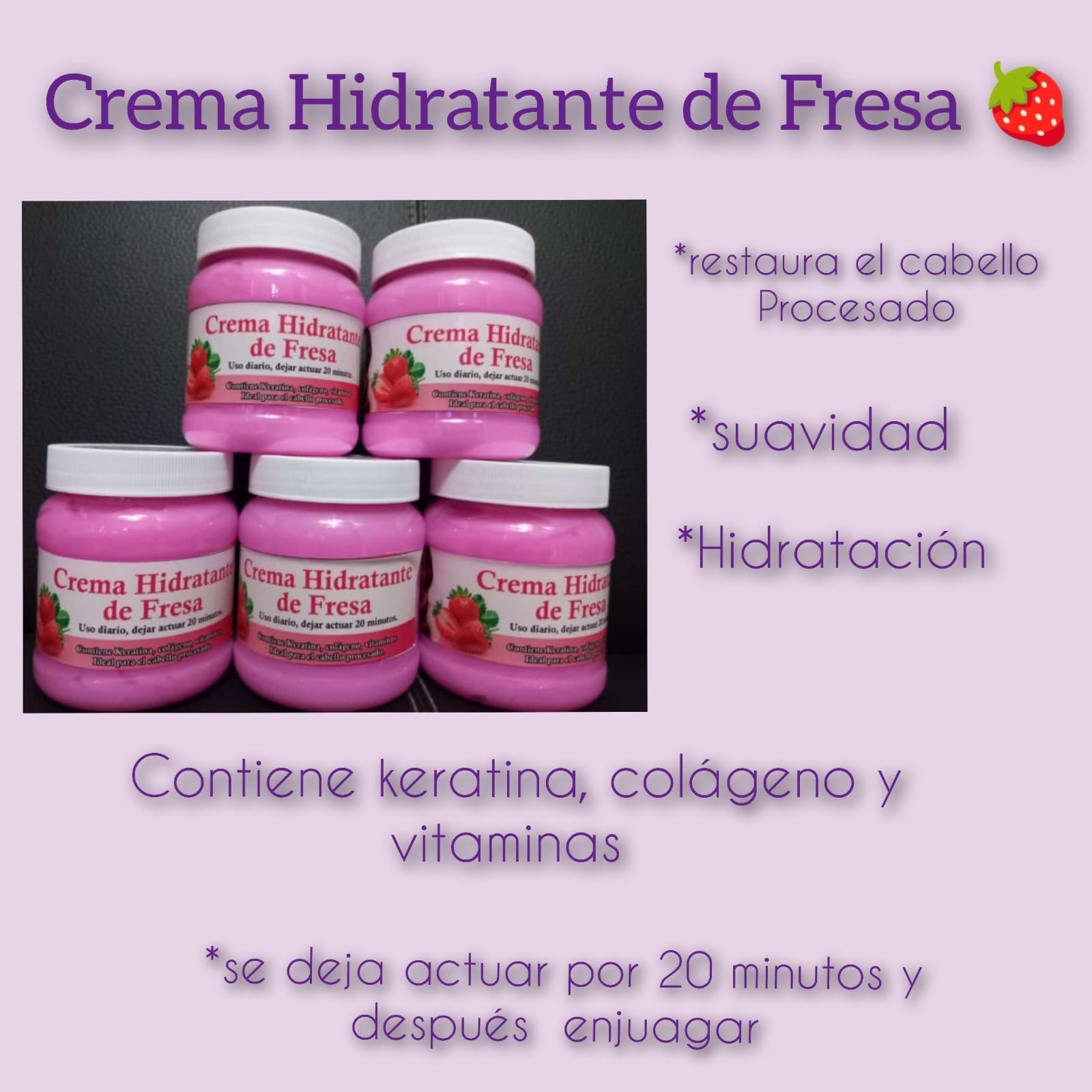 CREMA HIDRATANTE DE FRESA CAPILAR - MON BEAUTY