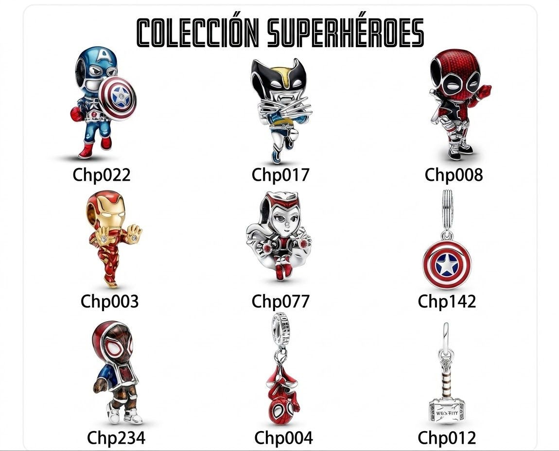 Charms Colección Súper Heroes