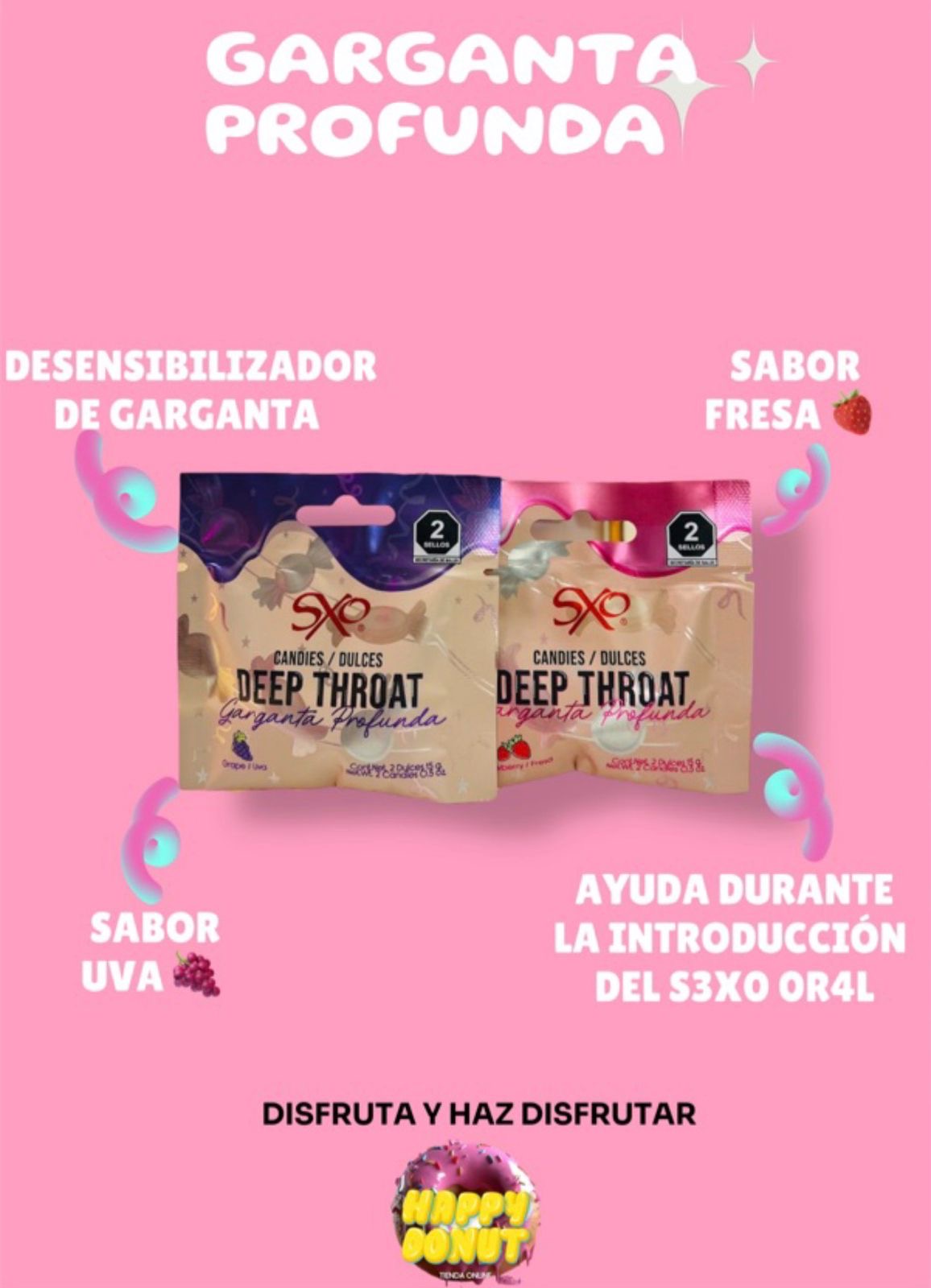 25078 Dulce Garganta Profunda Contiene 2 piezas