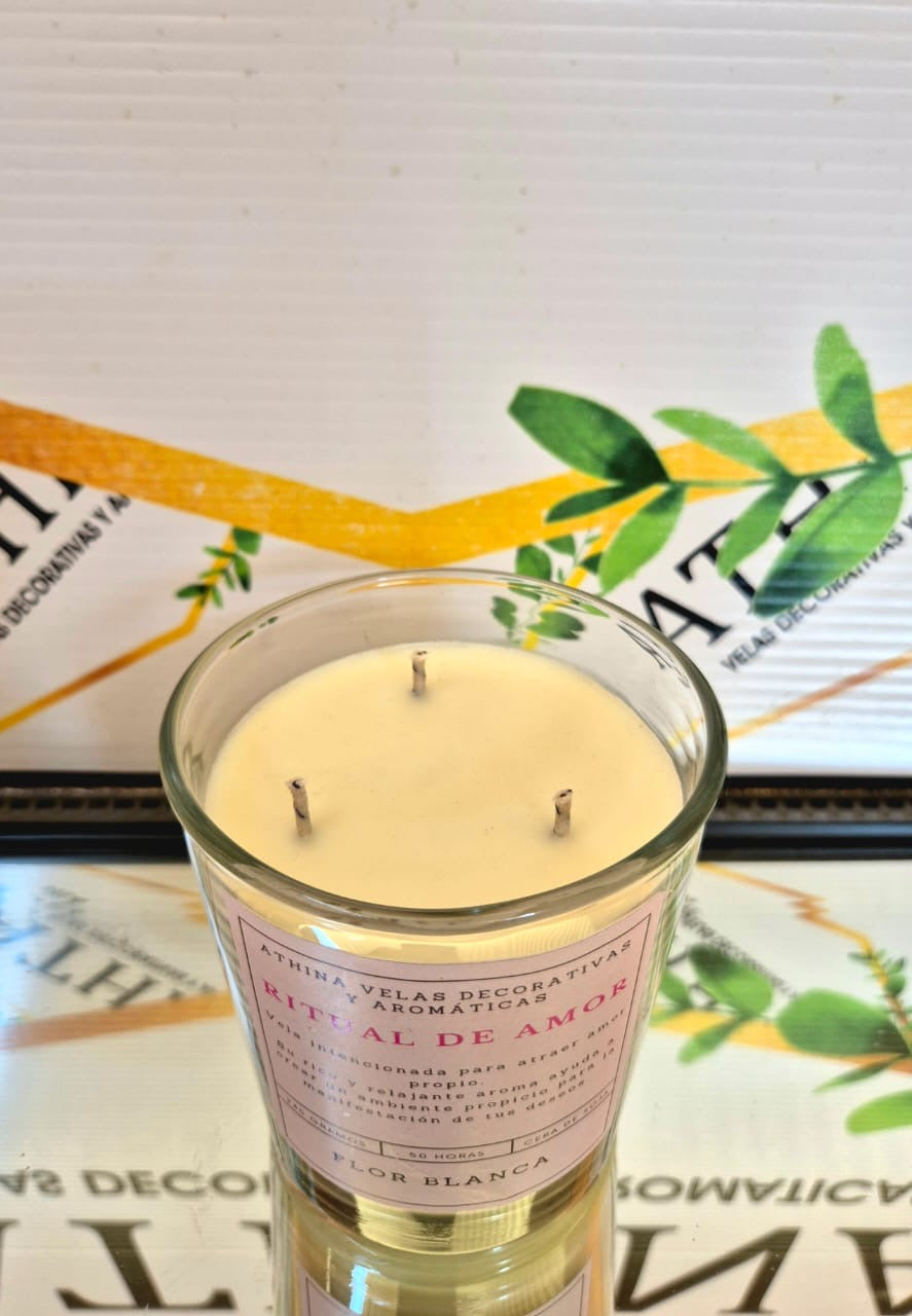 vela ritual de amor  Aroma flor blanca