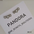 Mb-52 ARETES Triple Corazón Plata s925  INCLUYE CAJA