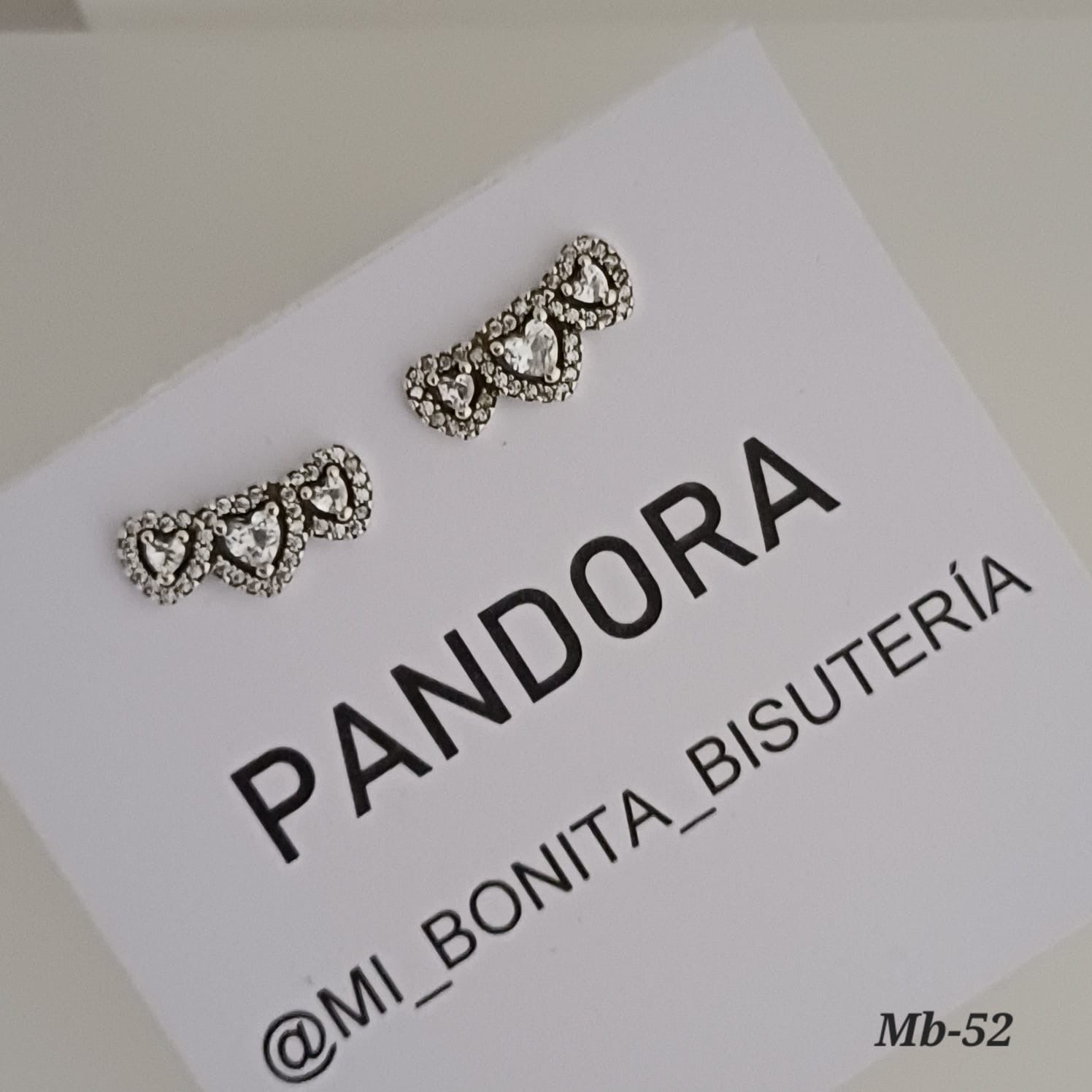 Mb-52 ARETES Triple Corazón Plata s925  INCLUYE CAJA