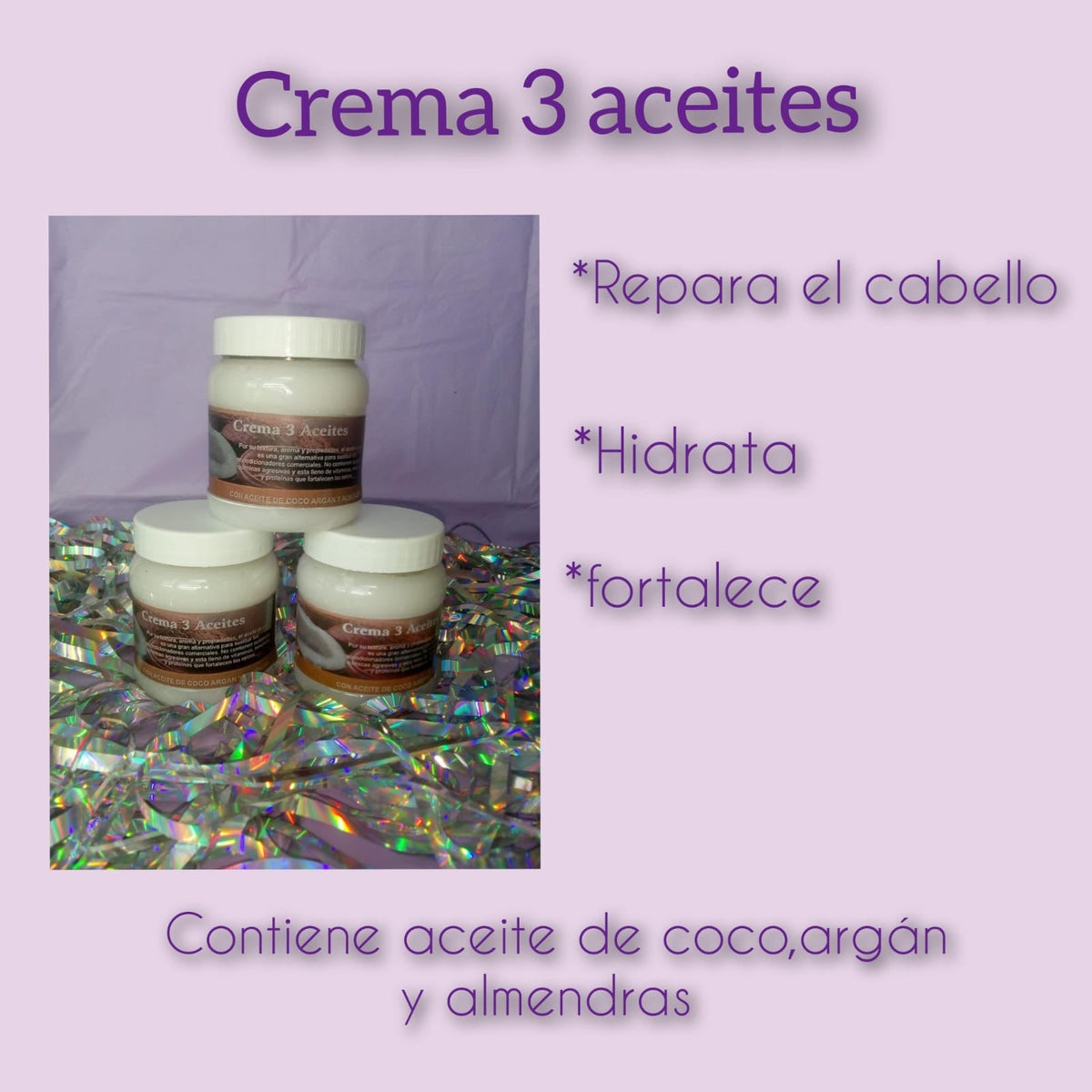 Crema para peinar 3 aceites - MON BEAUTY