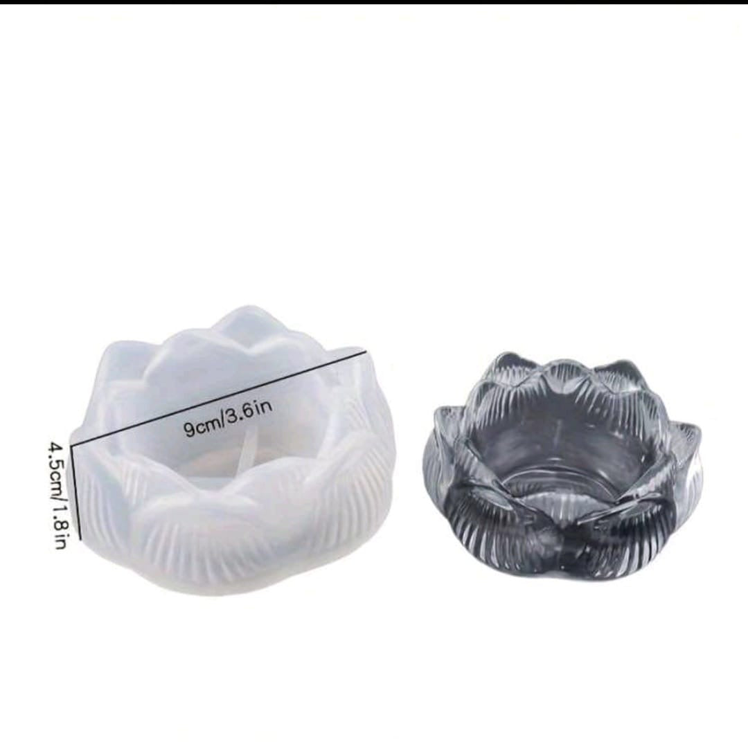 Molde de flor de loto para yeso
(Elaboración para base de velas y  macetas)