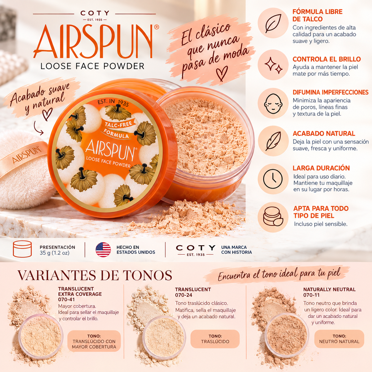 Polvo Facial Suelto Airspun