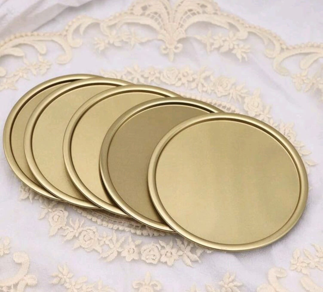 Porta velas grandes aluminio color dorado