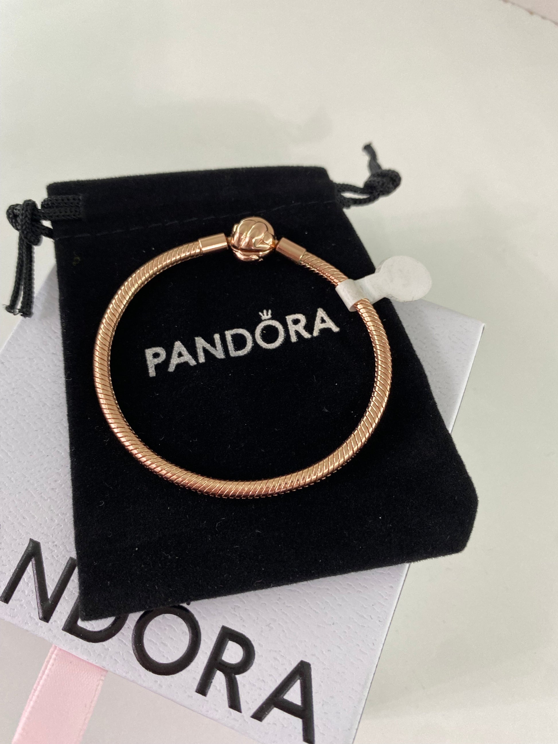 P13 Brazalete estilo Pandora Rosa Gold incluye caja