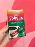 Café Folgers Classic Decaf Instantáneo caja c/6 porcion