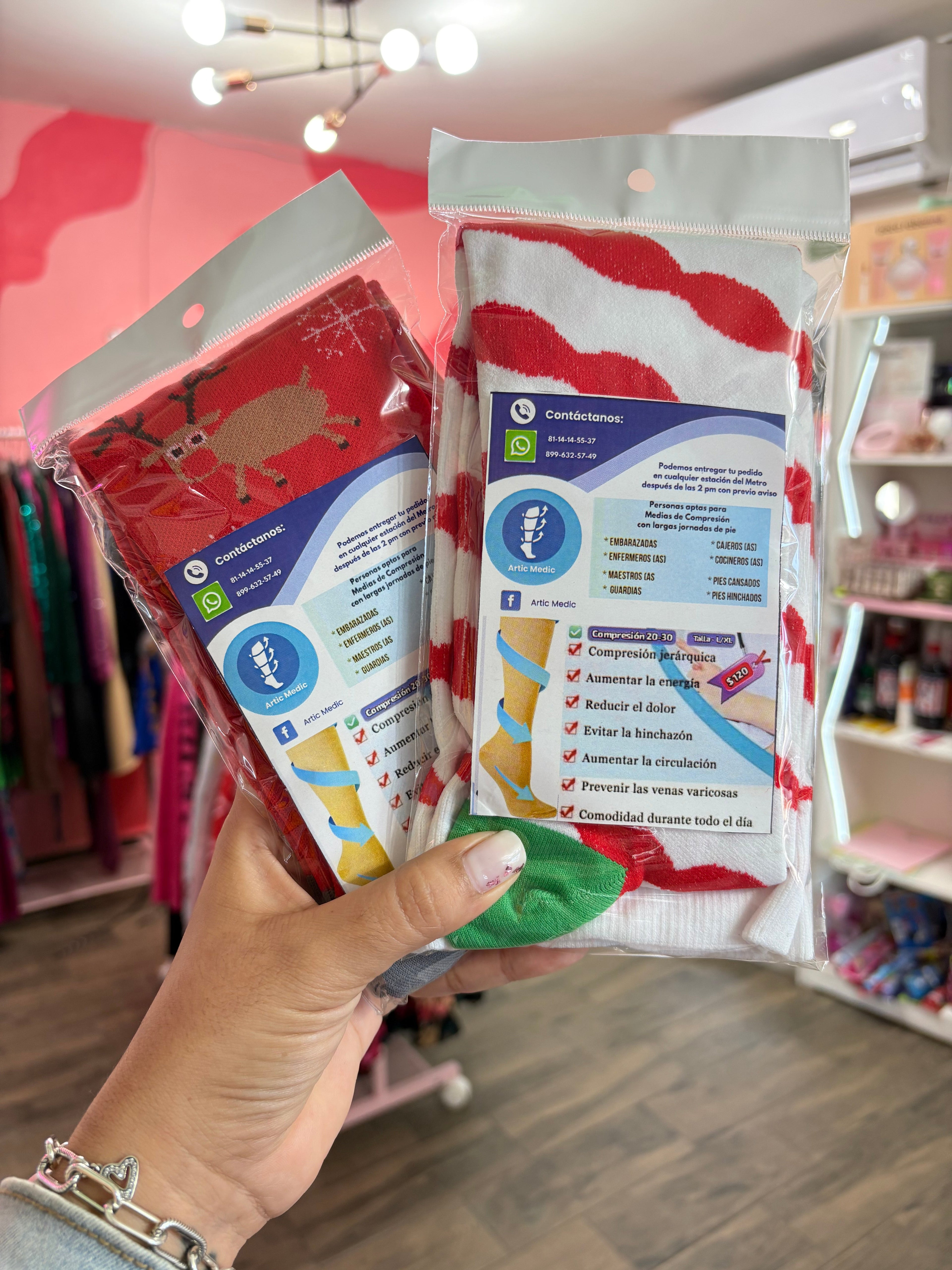 Medias compresión navideñas 20-30