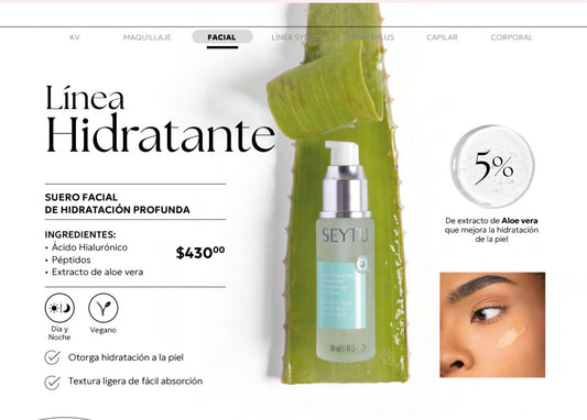 Suero facial de hidratación profunda