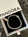 P34 Brazalete estilo cubana - Chapa de Plata Incluye caja