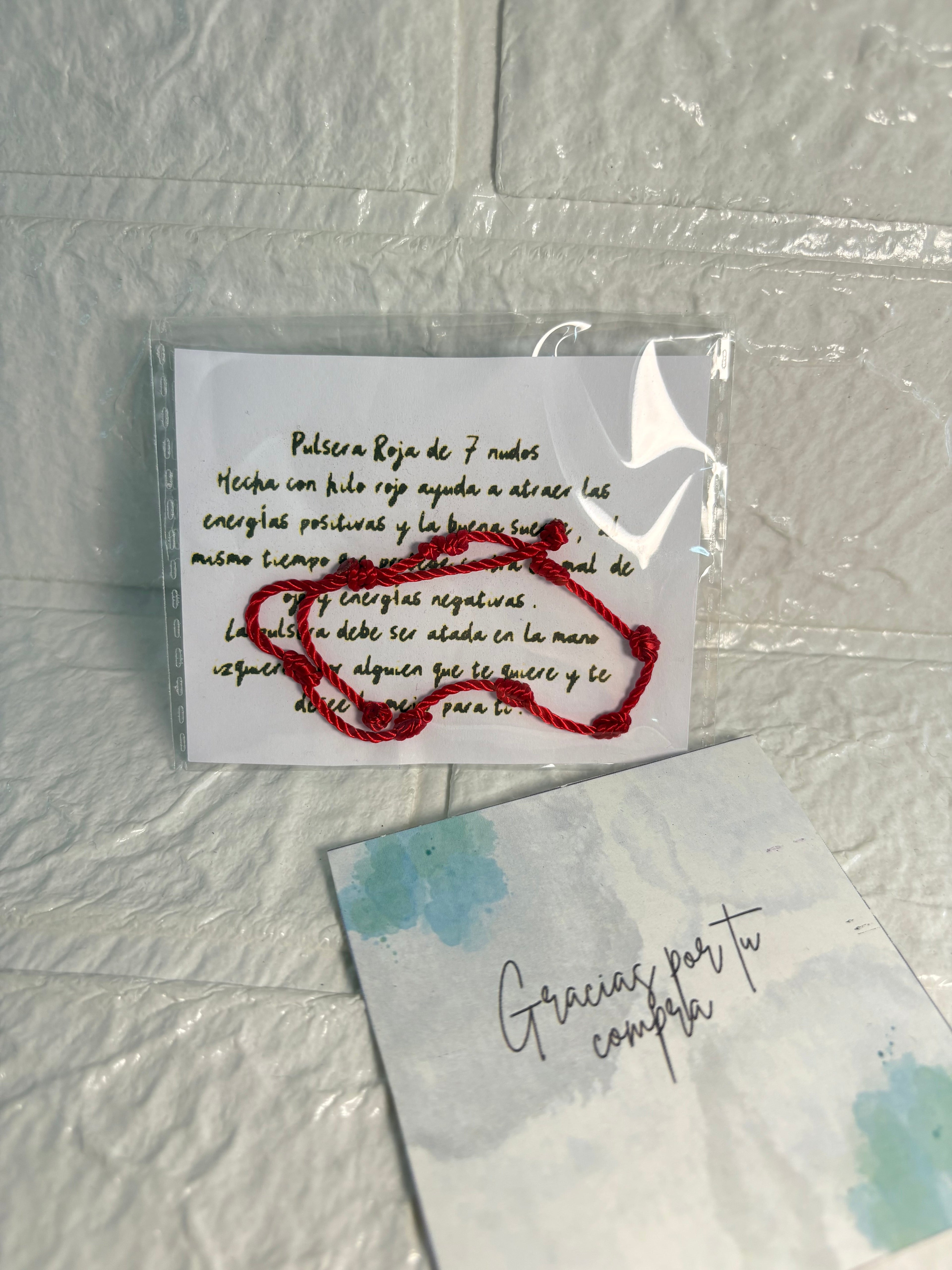 Pulsera roja 7 nudos