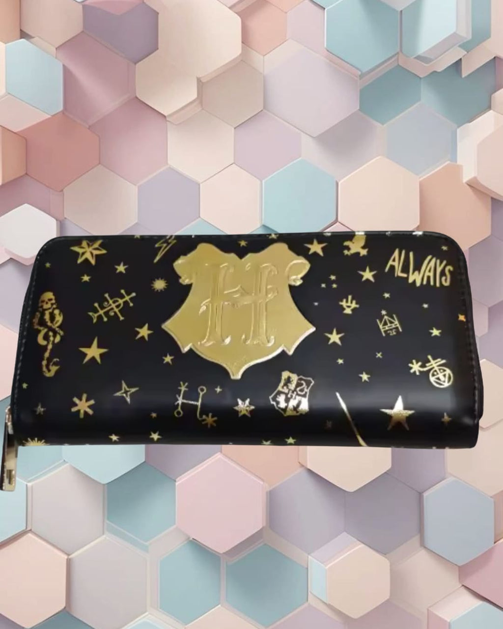 Cartera HP Negra con dorado escu