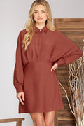 Vestido corto manga larga