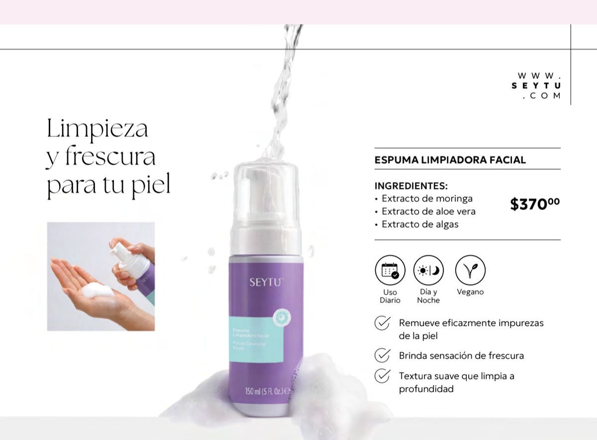 Espuma facial limpiadora.