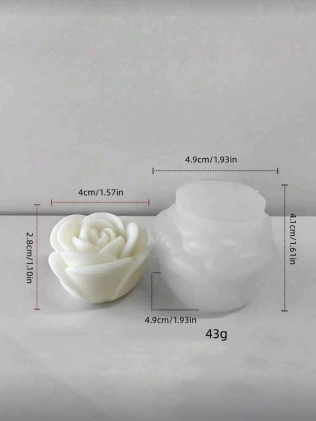 molde de silicona forma rosa para la elaboración de velas