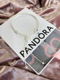 P30 Brazalete Ajustable estilo Pandora incluye caja. Material: Baño de plata.