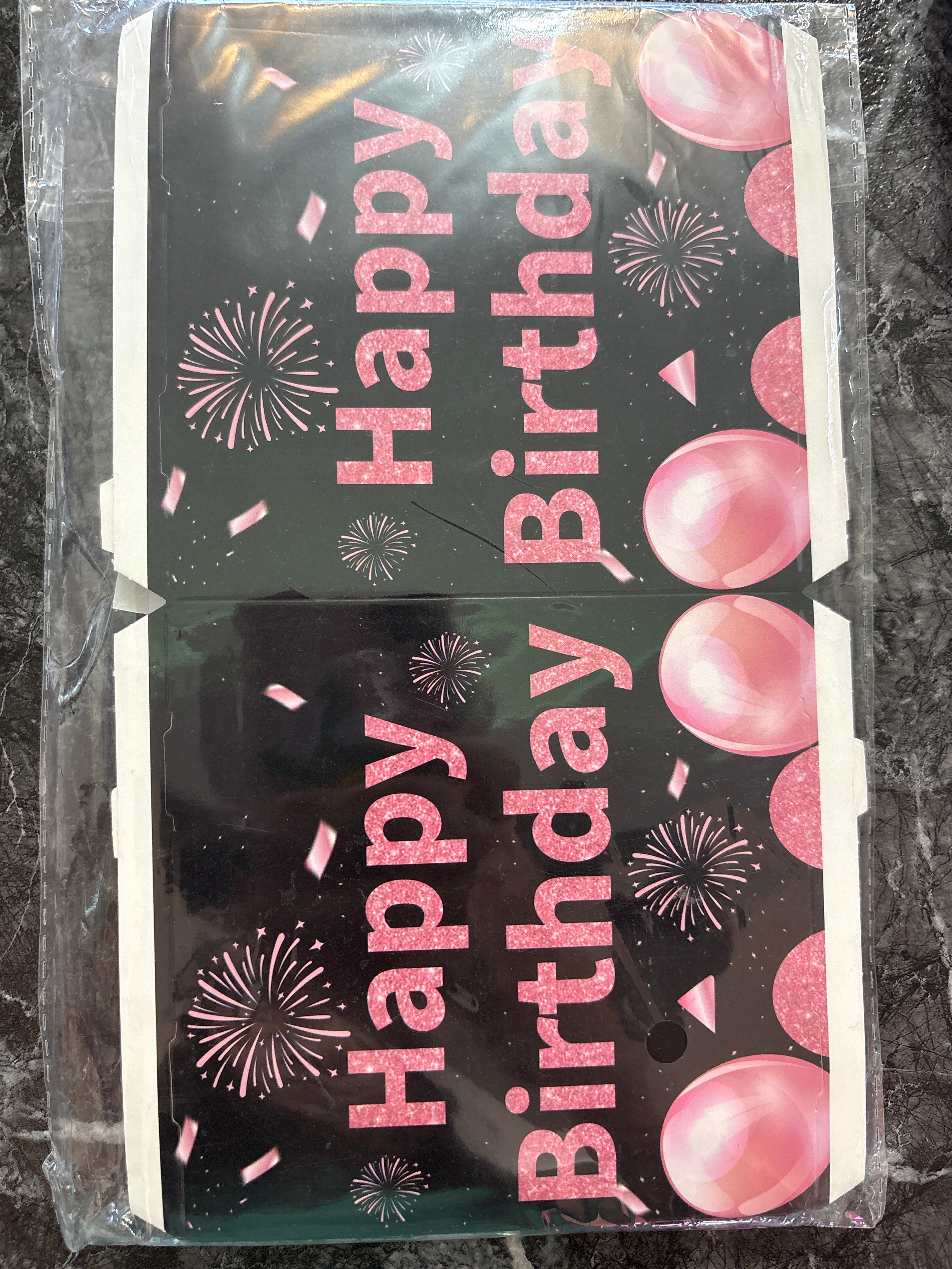 CAJA PARA SOBRE CON LETRERO CUMPLEAÑOS