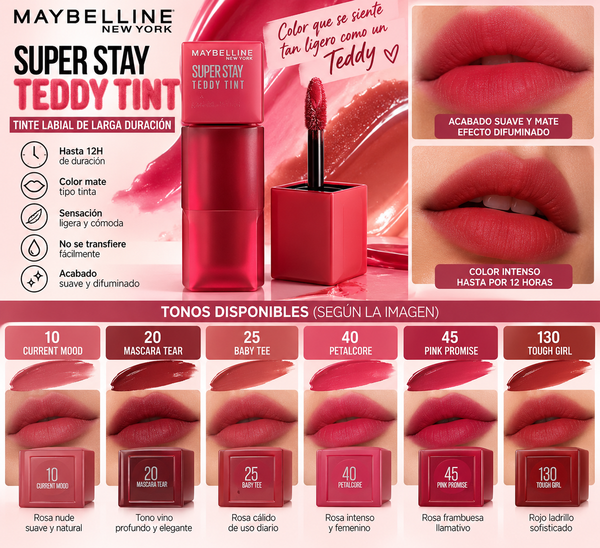 Maybelline Teddy Tint – Tinta de Labios Líquida 💄