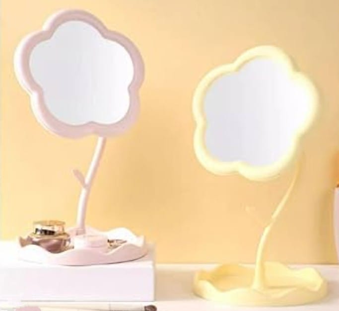 Espejo en forma de flor con base